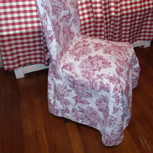 4 Wonderful French Country Farm Tile Cotton Tie back Dining Chair Slip Covers! - Picture 2 of 5